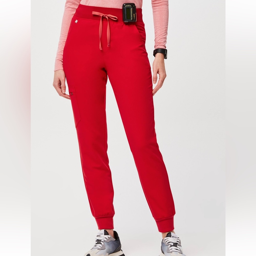 Figs High Waisted Zamora Joggers Red